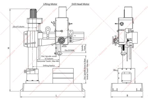 How to read specifications of Radial Drill Machines