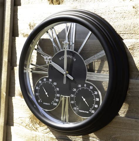 Buy Homezone® Large modern Slate Effect wall clocks garden ornaments ...