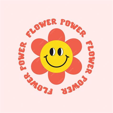 Premium Vector | Retro flower power slogan trendy groovy print with ...