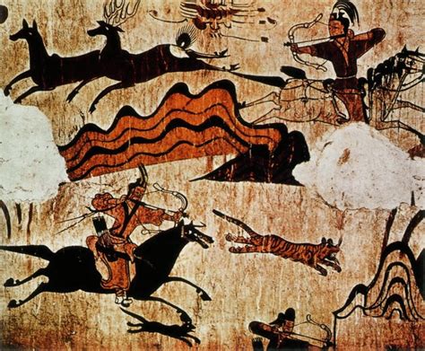 Goguryeo tomb murals : Goguryeo (present day North Korea) people were known to be great archers ...