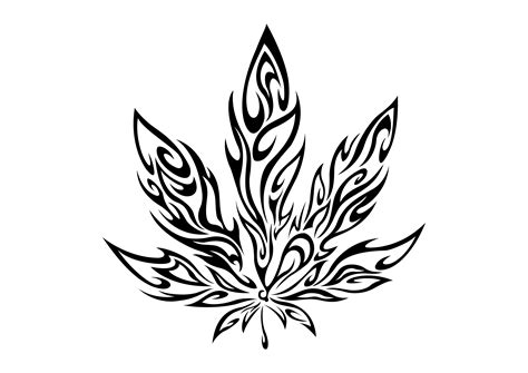 Weed Leaf Stencil - ClipArt Best