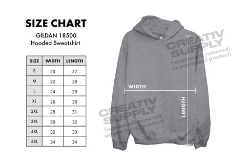 Gildan 18500 Hoodie Size Chart Etsy – MasterBundles