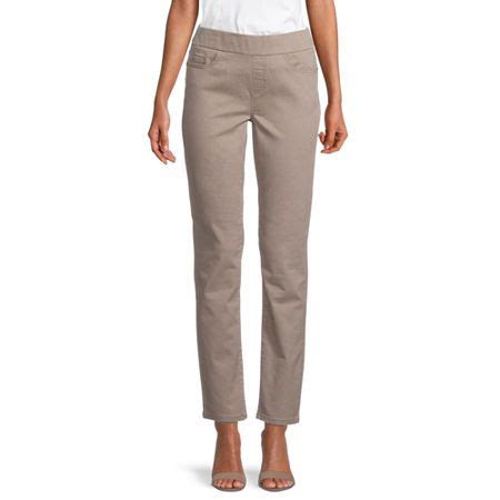 Liz Claiborne Amber Womens Mid Rise Straight Pull-On Pants | Beige ...