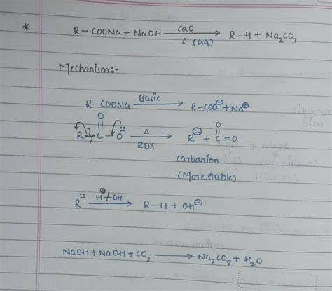 Explain the mechanism of Soda lime decarboxylation reaction_ - Brainly.in