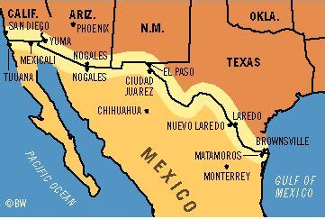 us mexico border map - Google Search | House of the Scorpion ...