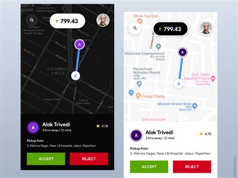 Uber Driver App – New Ride Notification by Alok Trivedi on Dribbble