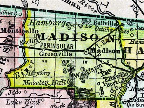 Map of Madison County, Florida, 1888