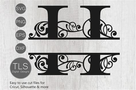 Split Monogram Letter H SVG, Letter H Monogram SVG, Letter (375386 ...