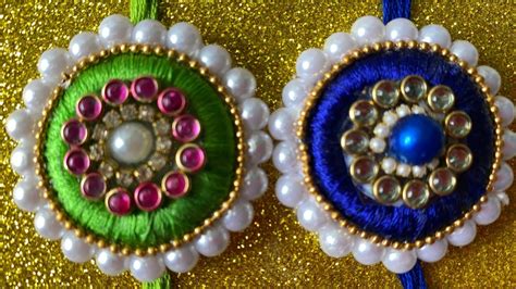 DIY | Beautiful Handmade Rakhi Making Idea With Silk Thread & Kundans | Rakhi For Rakshabandan ...