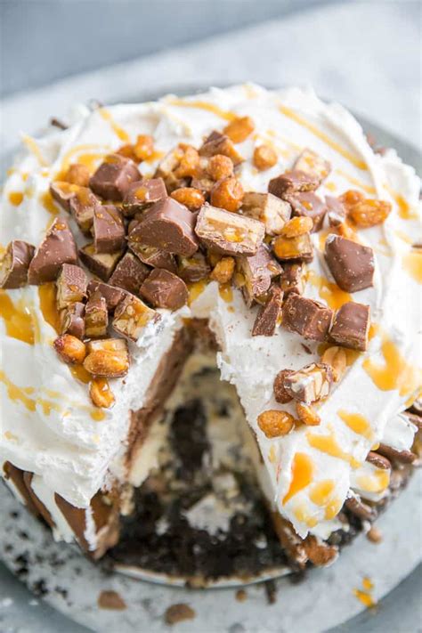 Snickers Ice Cream Cake Recipe | LemonsforLulu.com