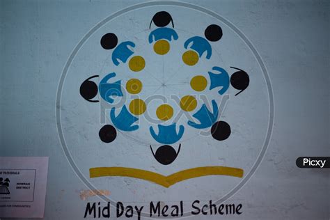 Image of Mid Day Meal Scheme Symbol In a High School Wall-GO384918-Picxy