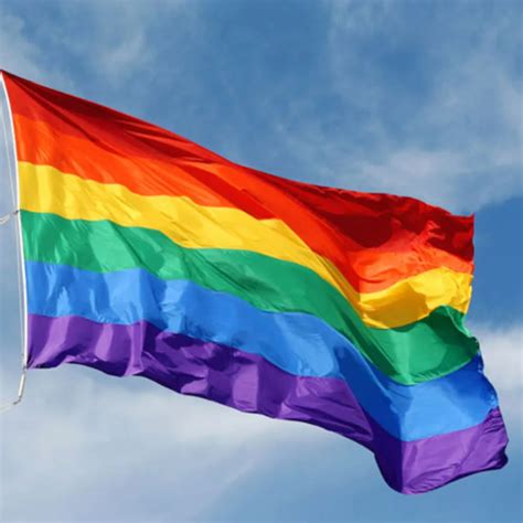 Hot Sale 90 x 150 cm Rainbow Flags And Banners Lesbian Gay Pride Flag Polyester Colorful Rainbow ...