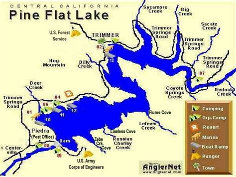 Pine Flat Lake Map | Lake map, Lake, Army corps of engineers