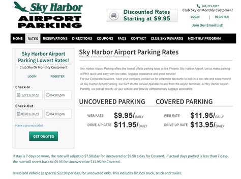 Parking Phoenix Sky Harbor International Airport code PHX Arizona