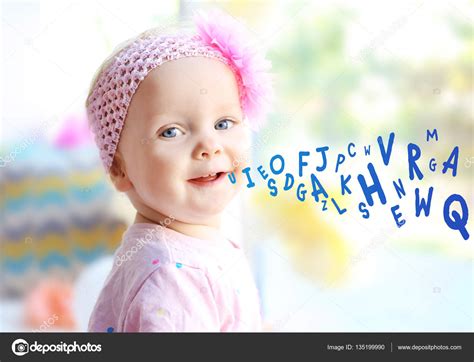 Little Girl Alphabet Letters Background Speech Therapy Concept Stock Photo by ©belchonock 135199990