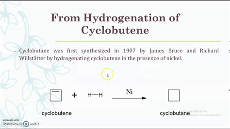 Methods of preparation and Chemical reactions of Cyclobutane - YouTube