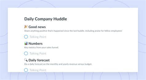 Daily Huddle Template + AI Meeting Management