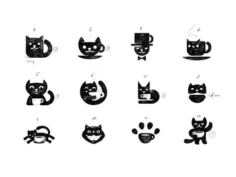 Clinivet Logo Sketches (cats)