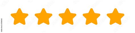 five stars icon cute isolated on white background, chic 5 star shape yellow orange, illustration ...