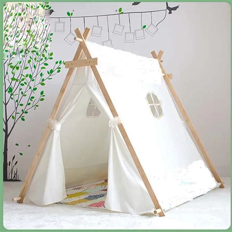 Aliexpress.com : Buy Lovely kid play tent white fabric teepee children bed tent indoor children ...