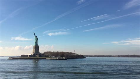 Liberty Island seen from boat tour coming from NYC 4k Stock Video ...