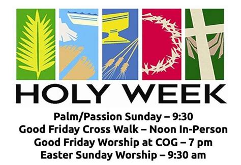 Holy Week 2023 - Cross of Glory Lutheran Church