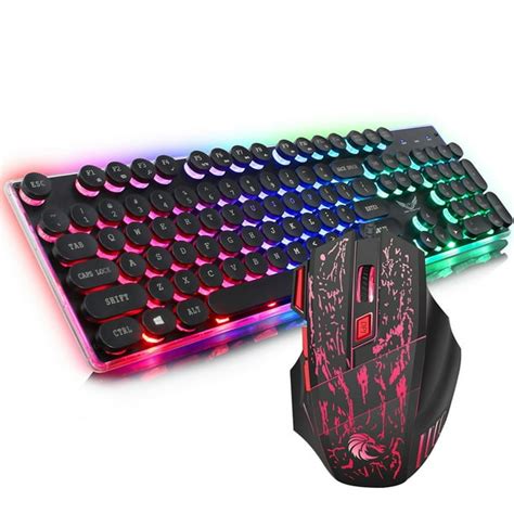 ZERODATE J40 Wired Keyboard Set Keyboard Mouse 104 Keys Ergonomic Gaming Keyboard Mouse Set for ...