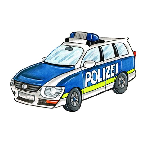 Bügelbild Polizeiauto Blau Deutschland 1x exklusiv