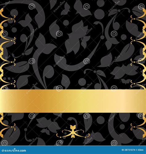 Gold & Black Decorative Background Card Stock Vector - Illustration of ...