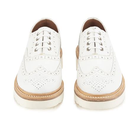 Grenson Women's Emily Leather Brogues - White Calf - Free UK Delivery over £50