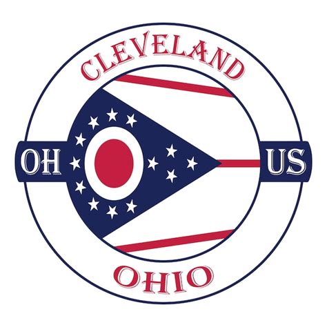 Premium Vector | Cleveland ohio flag usa travel souvenir seal stamp ...