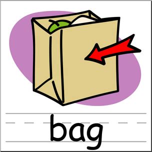 Clip Art: Basic Words: Bag Color Labeled I abcteach.com