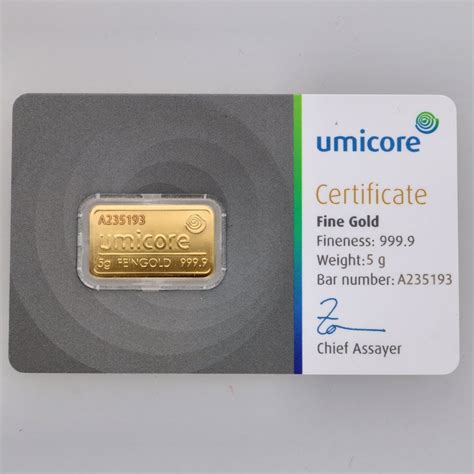 5 grams - Gold .999 - Umicore - Sealed & with certificate - Catawiki