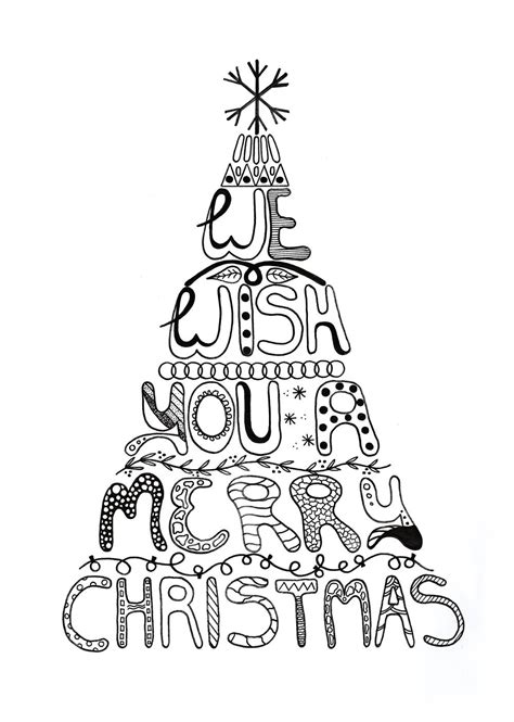 Merry Christmas Adult Coloring Page | AllFreePaperCrafts.com