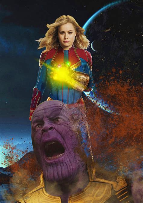 Captain Marvel VS Thanos by LordTectonic on DeviantArt