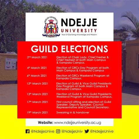 Ndejje University Releases 2021 Guild Election Schedule - Campus Bee