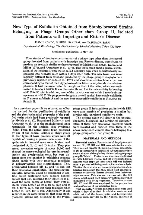 (PDF) New Type of Exfoliatin Obtained from Staphylococcal Strains, Belonging to Phage Groups ...