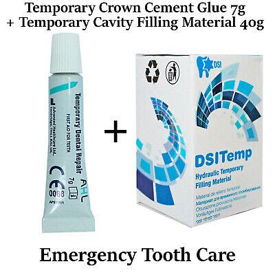 Emergency First Aid Temporary Dental Crown Cement 7g + Filling Material ...