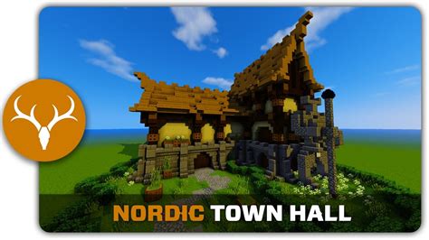 Minecraft Building Tutorial : How to build a Nordic Town / City Hall - YouTube