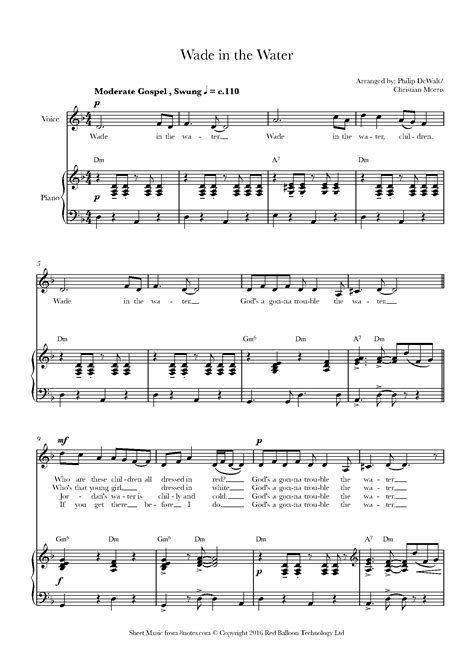 Wade in the Water Sheet music for Voice - 8notes.com