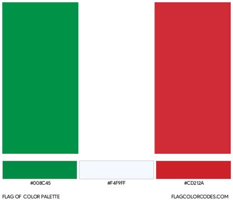 Italy flag color codes