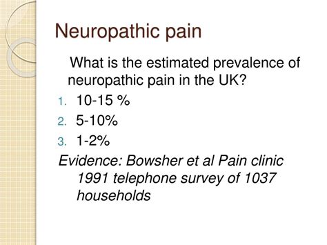 PPT - Pharmacological management of neuropathic pain PowerPoint Presentation - ID:1345938