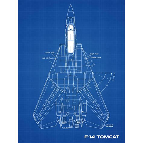 Buy Grumman F-14 Tomcat US Fighter Aicraft Blueprint Plan Premium Wall ...