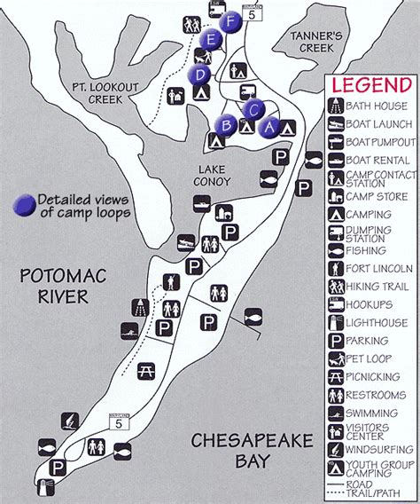 Camp Loop Map of Point Lookout State Park