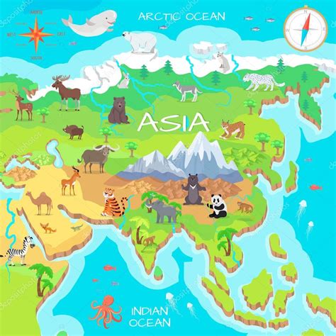 Asia Map Of Animals