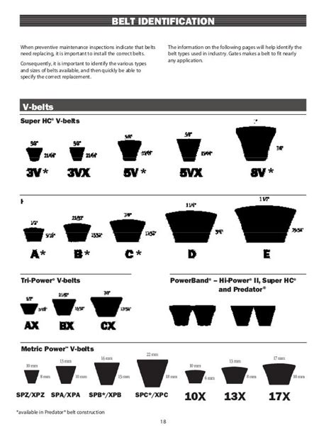 V Belt Size Chart Metric | Paul Smith