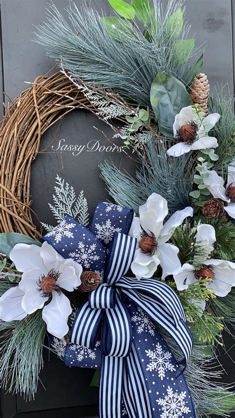 Winter Wreath, Winter Door Wreath, Winter Pine Wreath, Pinecone Wreath, Sassy Doors Wreath