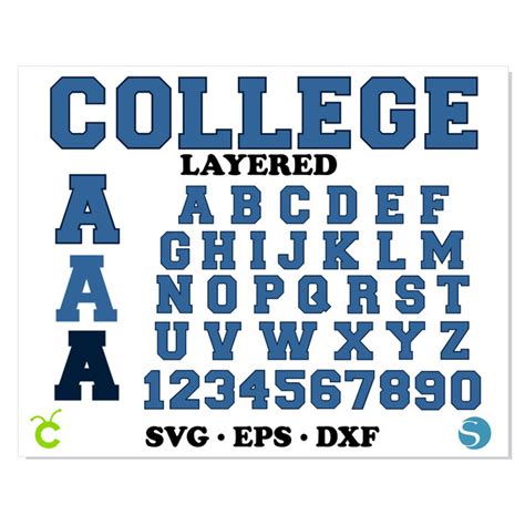 College Font SVG Layered Cricut | College Font SVG, College | Inspire ...