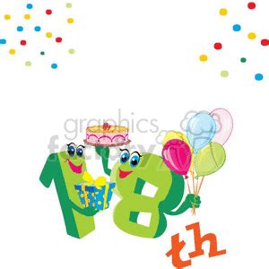 18th birthday party clipart - Graphics Factory