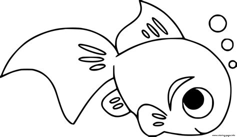 Cartoon Goldfish Coloring page Printable